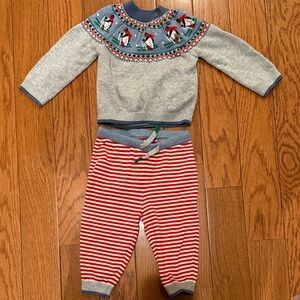 Baby Boden Gray and Red Kids Matching Set